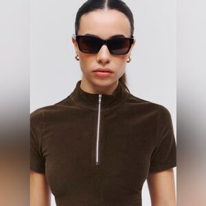 ALO YOGA Micro Corduroy Winter Break Mock Neck - Espresso⭐️Brand New!💫